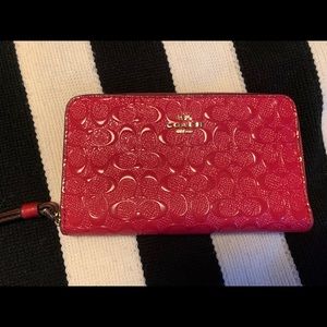 Hot pink Coach wallet